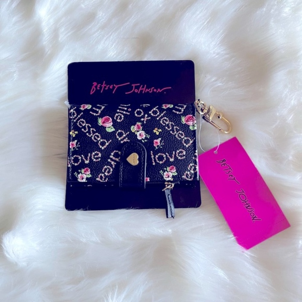 Betsey Johnson Card Case Floral NWT Blessed Love